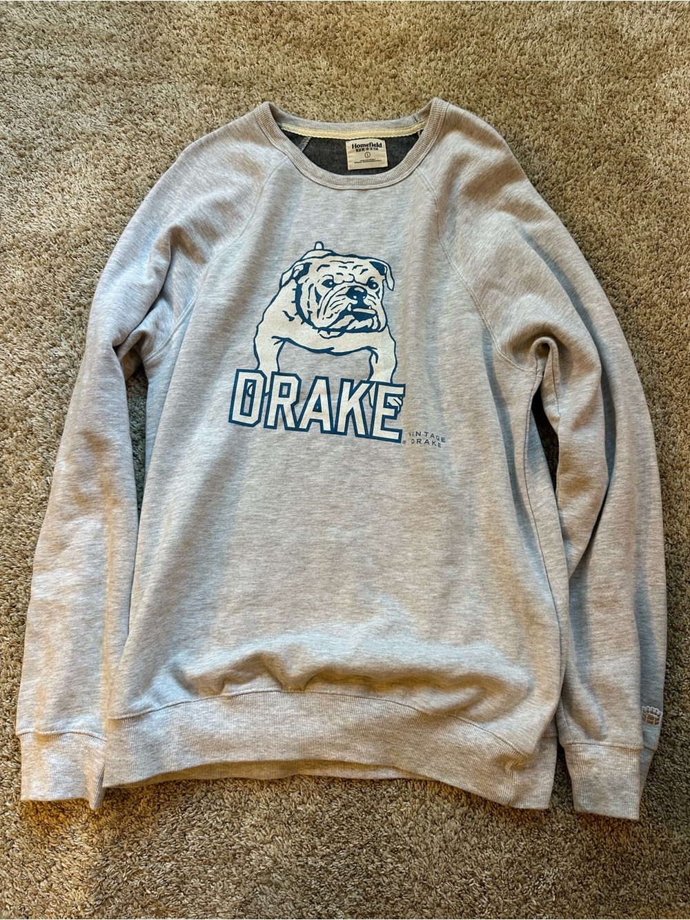 Drake Grey Bulldog Graphic Crewneck Sweatshirt - Homefield